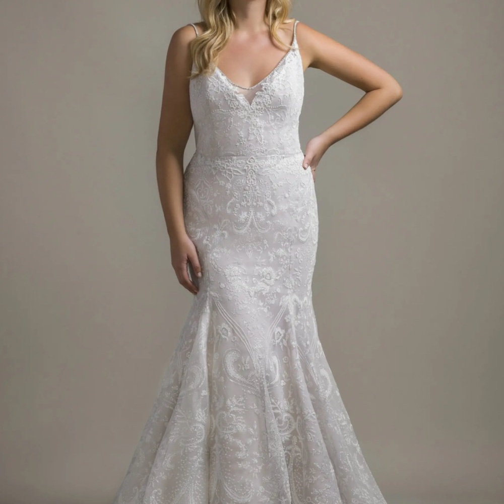 Hayley Paige Occasions White Lace Wedding Dress